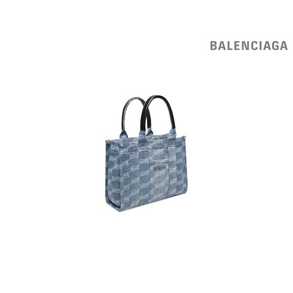 engros Denmark Balenciaga Dame hardware mulepose med Bb bleget denim blå, replika Balenciaga Gratis fragt